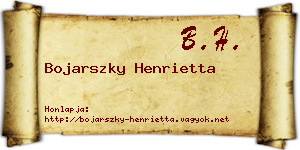 Bojarszky Henrietta névjegykártya